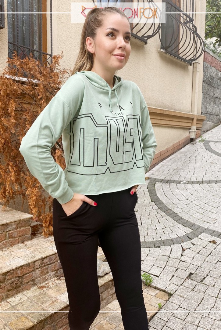 Kadın Yazı Baskılı Sweatshirt