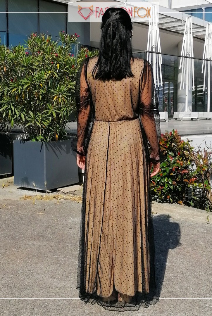 Kadın Maxi Dantelli Tül Elbise