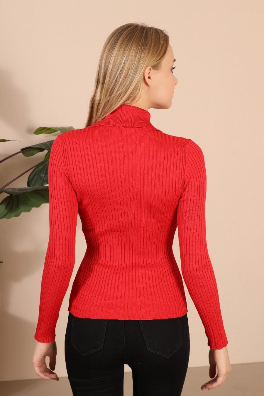 Kadın Yaka Detaylı Triko Kazak