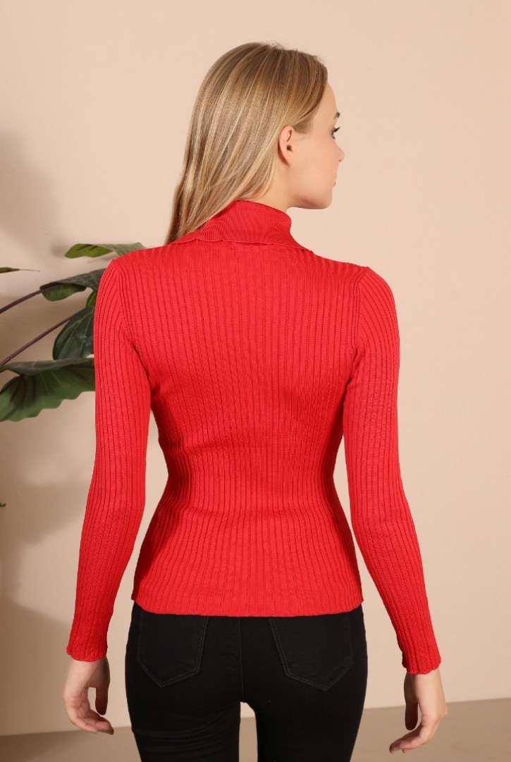 Kadın Yaka Detaylı Triko Kazak
