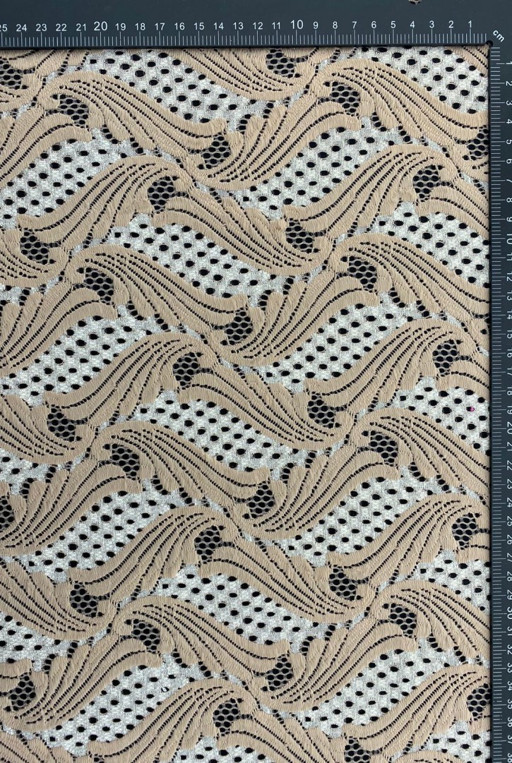 Taş Renk Pamuk Naylon Dantel - İthal Ürün, 150 cm (10992)