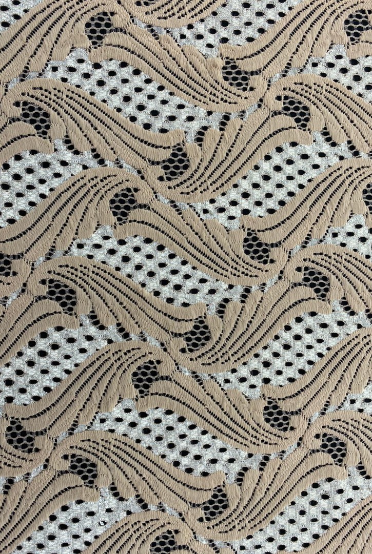 Taş Renk Pamuk Naylon Dantel - İthal Ürün, 150 cm (10992)