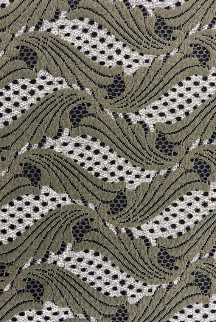 Haki Pamuk Naylon Dantel - İthal Ürün, 150 cm (10992)