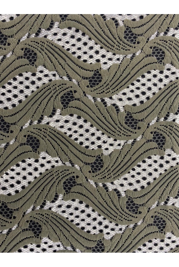 Haki Pamuk Naylon Dantel - İthal Ürün, 150 cm (10992)