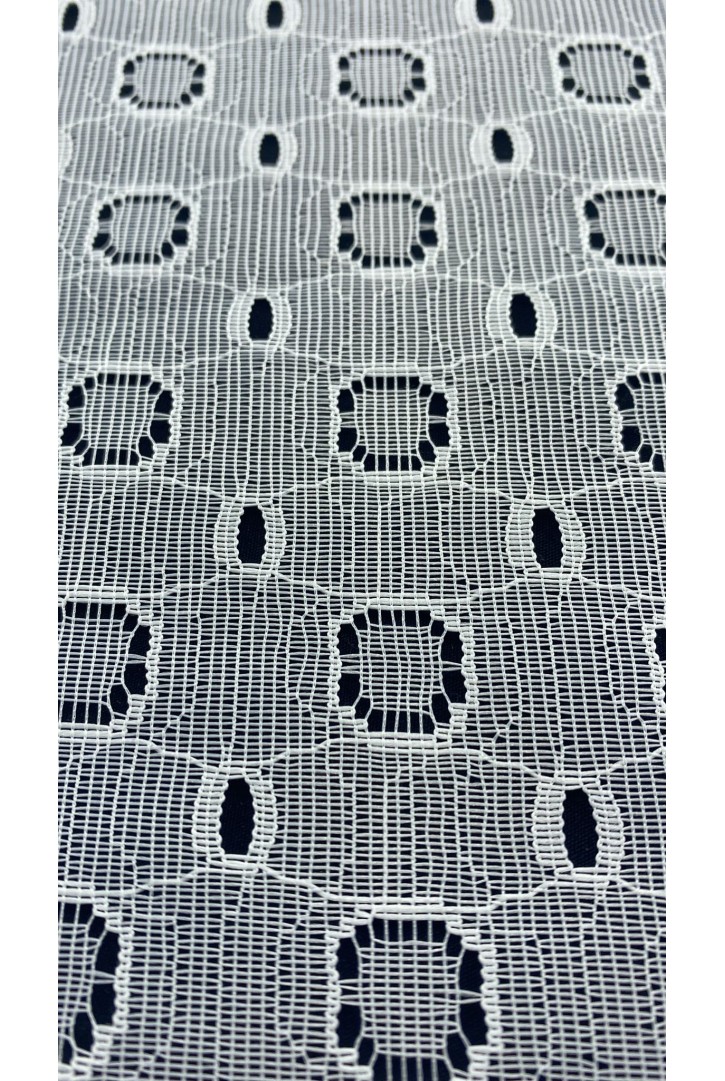 Beyaz Zemin Kordlu Pamuk Polyester Dantel