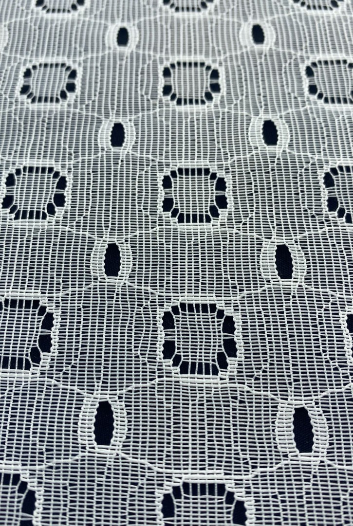 Beyaz Zemin Kordlu Pamuk Polyester Dantel