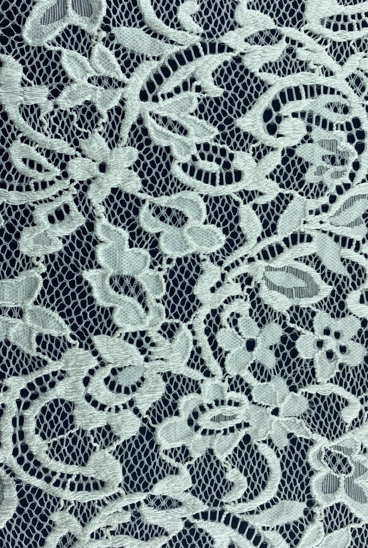 Kabartmalı Fikse Edilmiş Likralı Naylon İthal Dantel