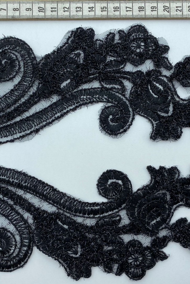 Siyah Sakallı Kordineli Aplik Brode