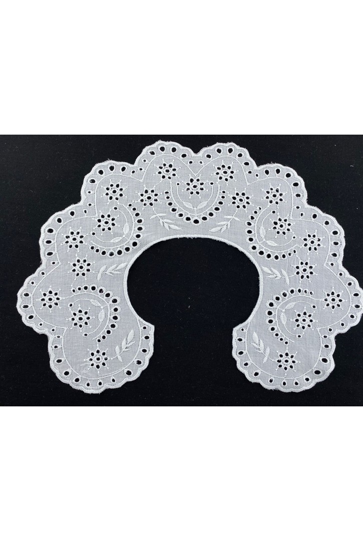 Kasar İşlemeli Pamuk Polyester Yaka Brode