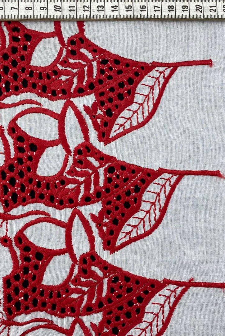 Kırmızı İplik Bohrelli Pamuk Vual Brode, Kasar Zemin