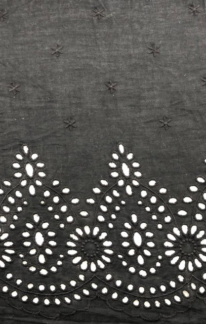 Siyah Mat Polyester Vual Yerli Brode