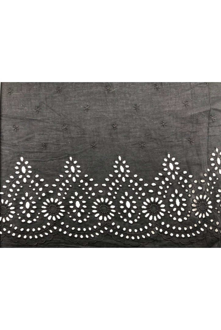 Siyah Mat Polyester Vual Yerli Brode