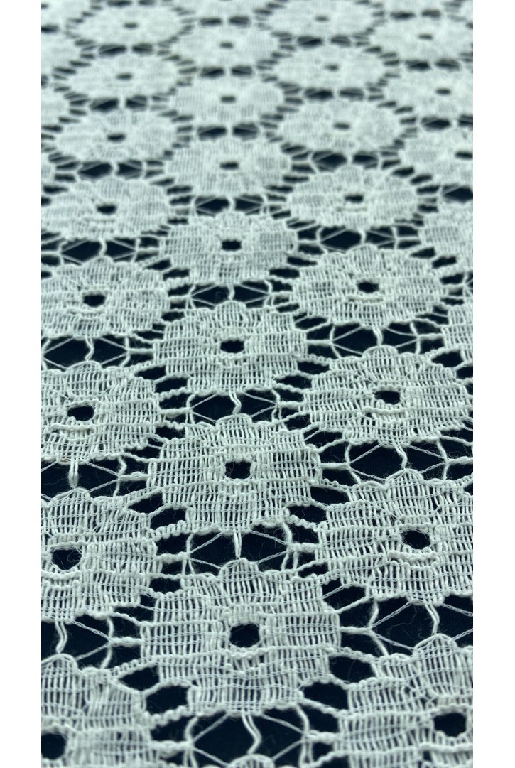 Fikse Edilmiş Polyester Yerli Dantel - 145 cm