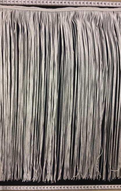 5155/SAÇAK/POLYESTER/ALTI KESİK/SİYAH İPE GÜMÜŞ SİMLİ/50 CM