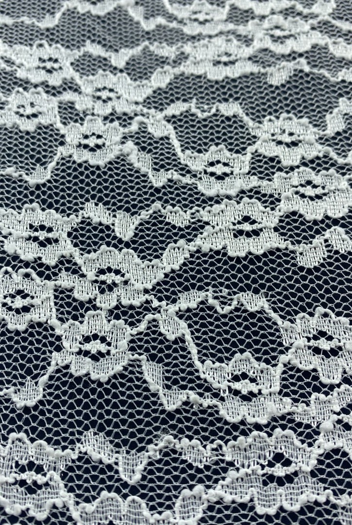Optik Beyaz Likrasız Polyester Dantel, 160 cm