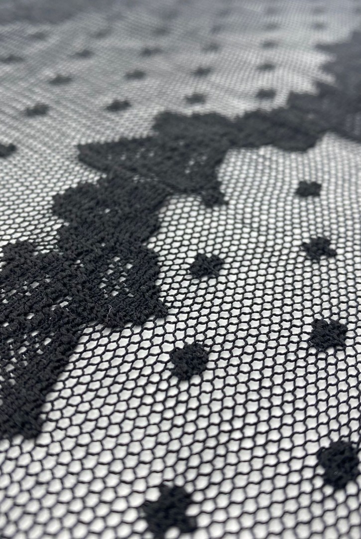 Siyah Polyester Dantel