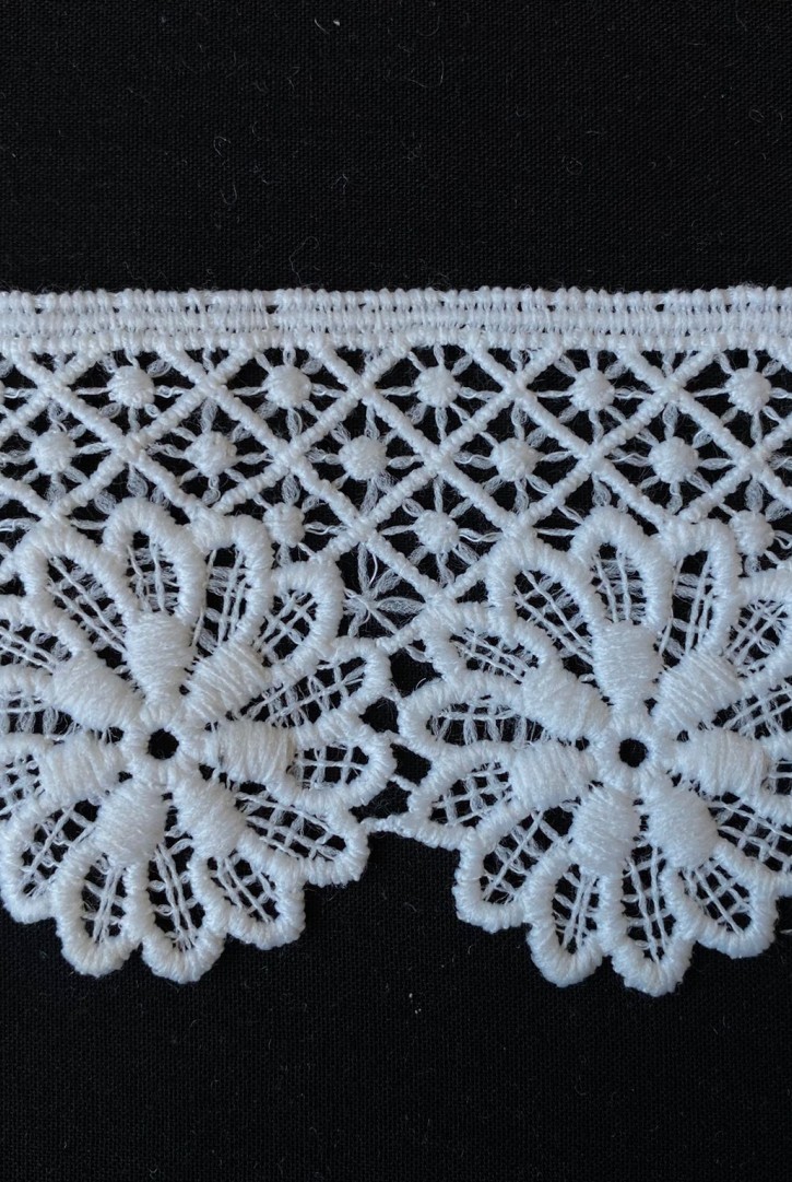 İthal Mat Polyester Ham Güpür Brode Bant – 6 cm