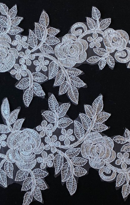 Kordlu Ham Pullu İthal Brode Aplik