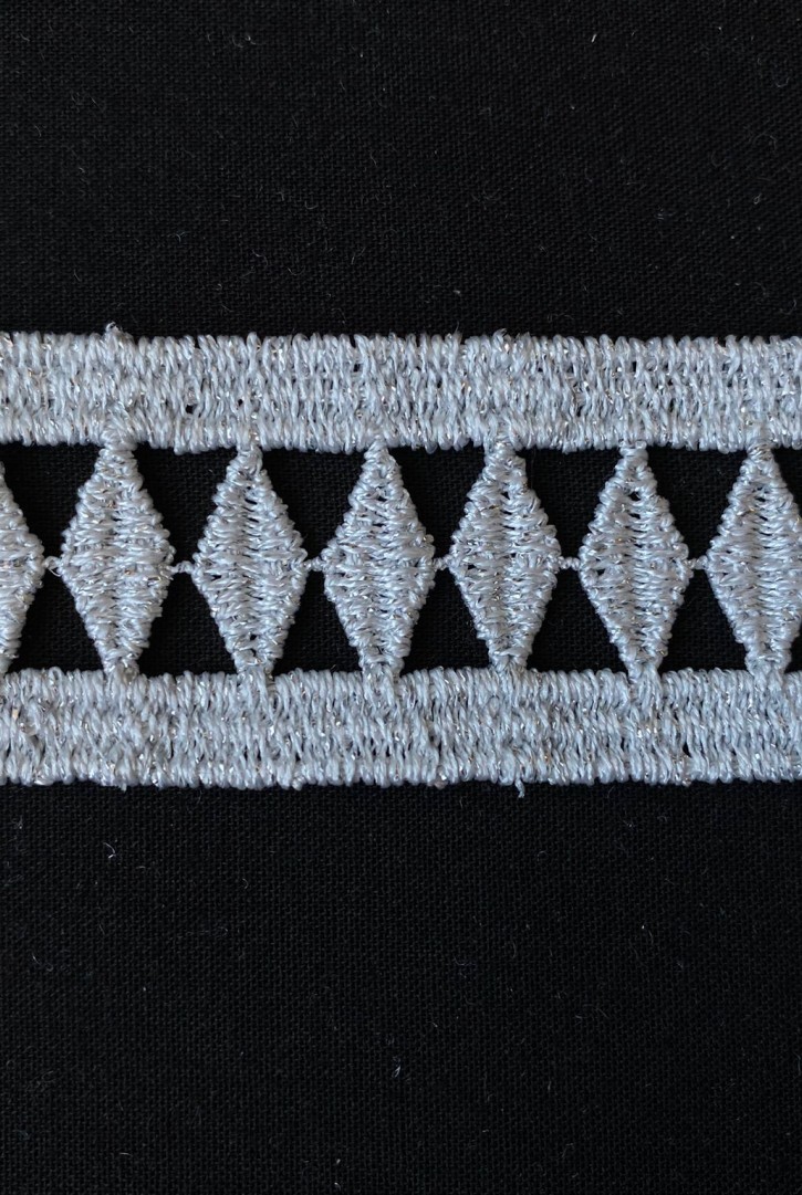 Gümüş Renkli Lurex Brode Bant, Yerli, 3 cm