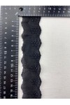 Siyah Bohrerli Mat Polyester Vual Brode Bant, Yerli, 3,5 cm