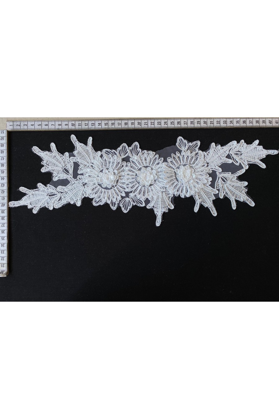 6460 BRODE/YERLİ/APLİK/POLYESTER/KORDENELİ/BEYAZ