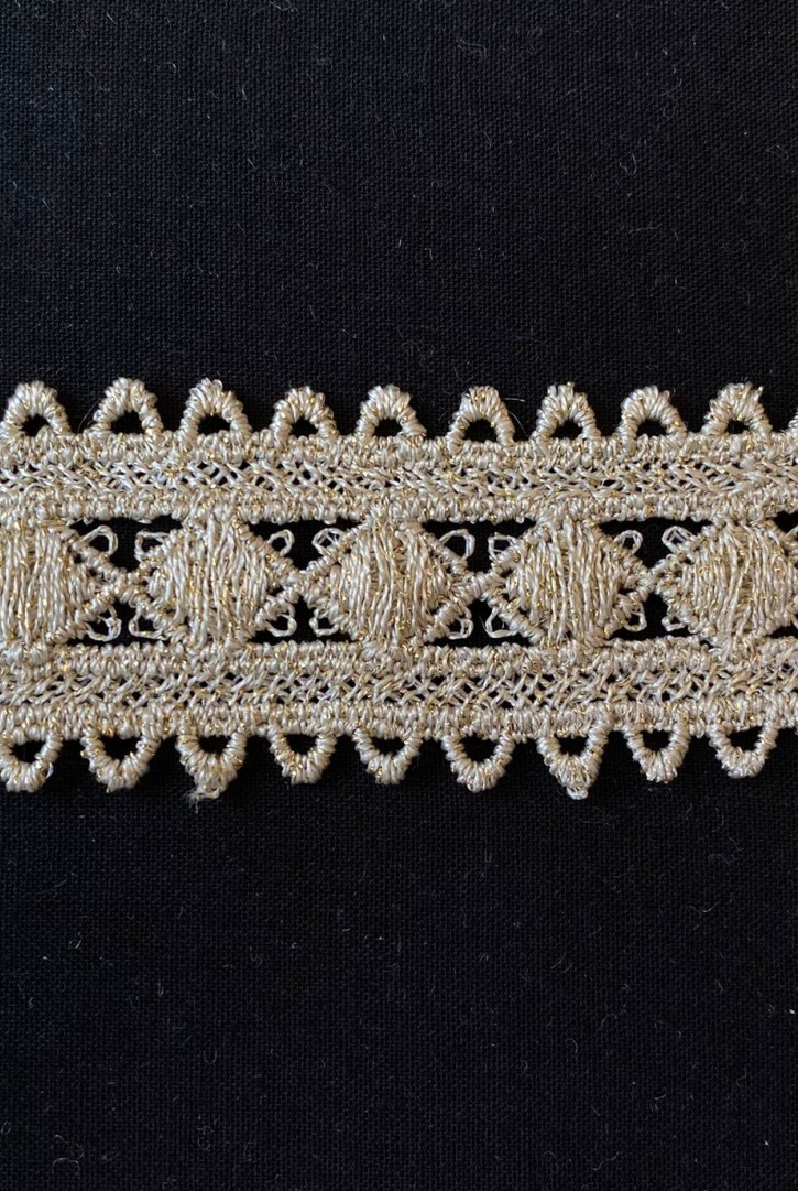 Gold Lurex Güpür Brode Bant, 3 cm