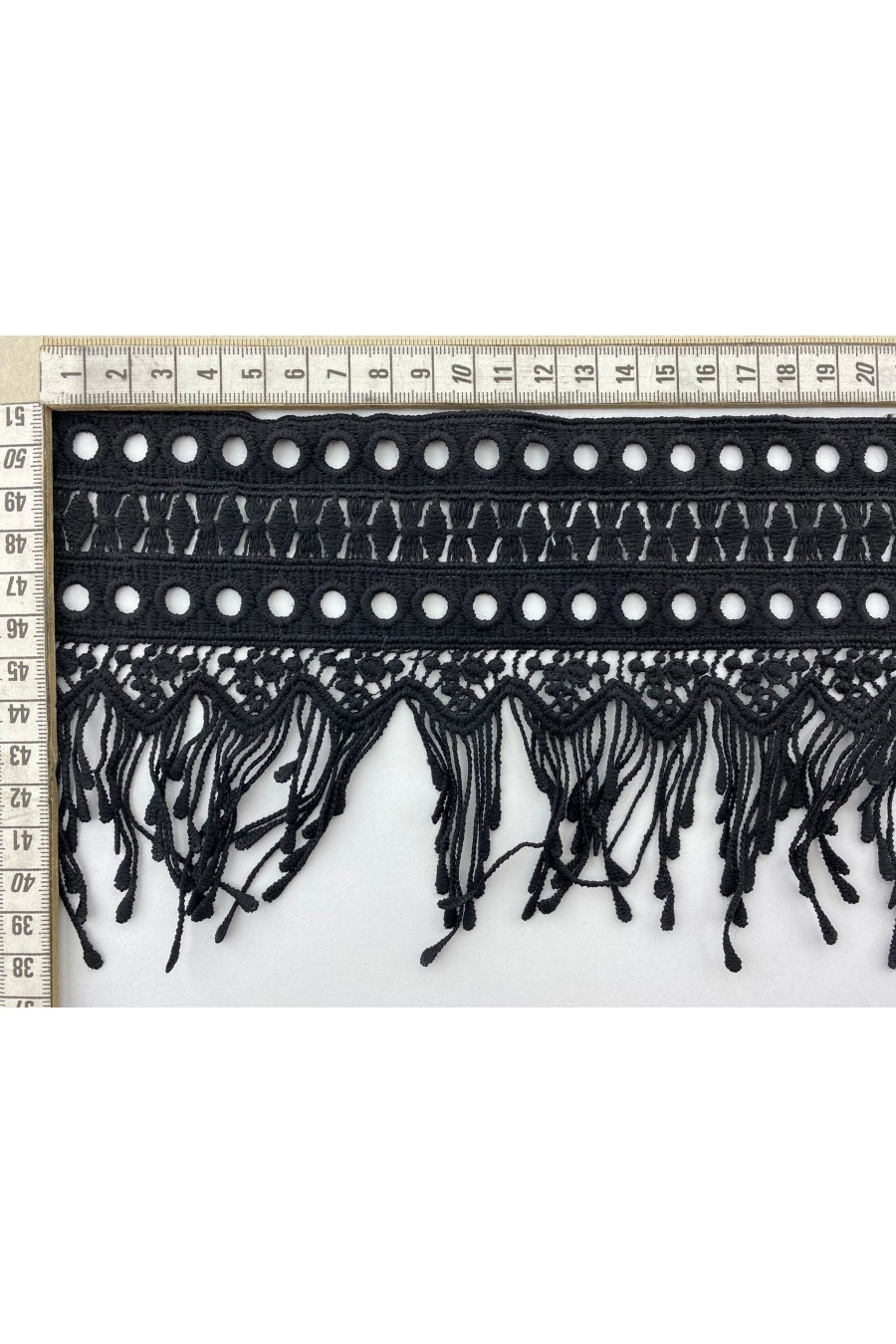 13,5 cm Siyah Mat Polyester İthal Güpür Bant