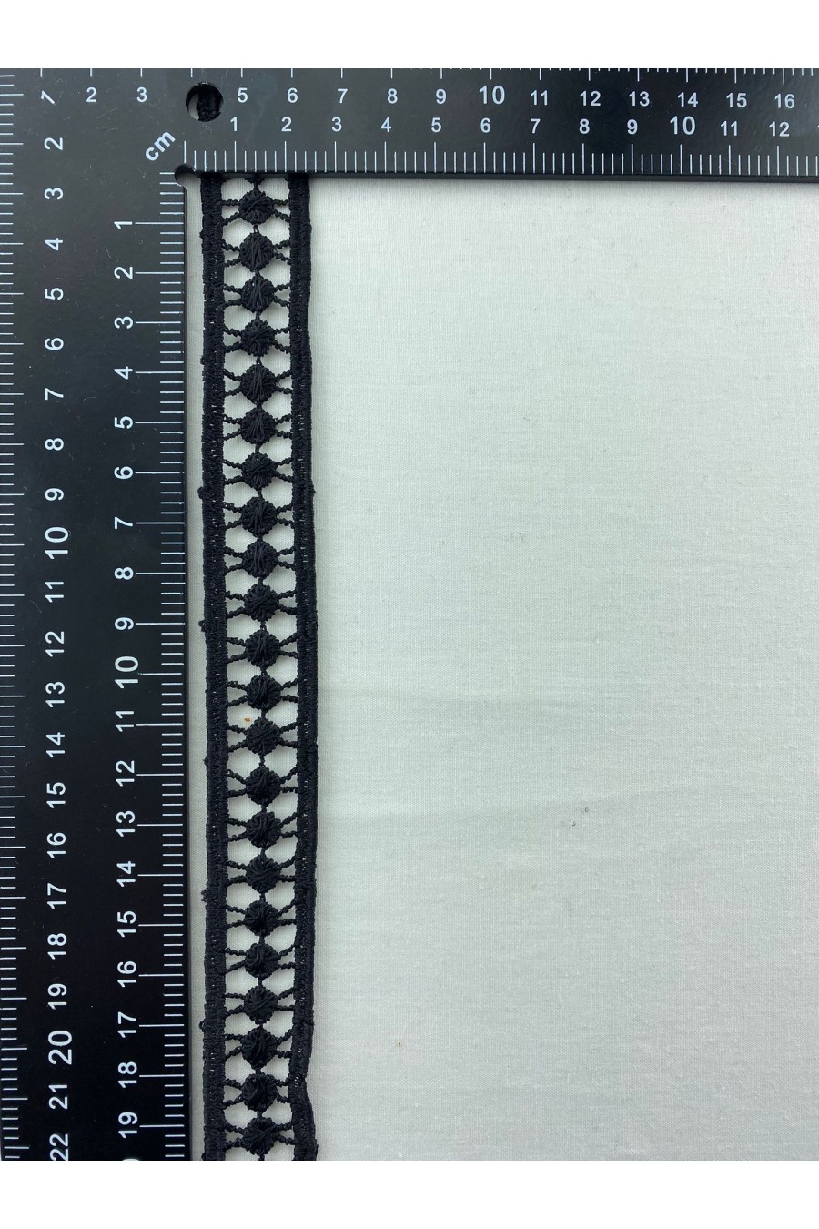 Siyah Mat Polyester Güpür Brode Bant