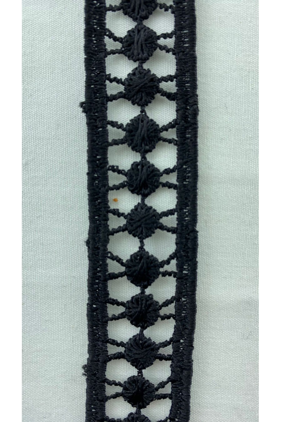 Siyah Mat Polyester Güpür Brode Bant