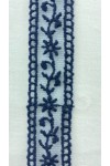 Lacivert Tül Üzeri Brode Bant