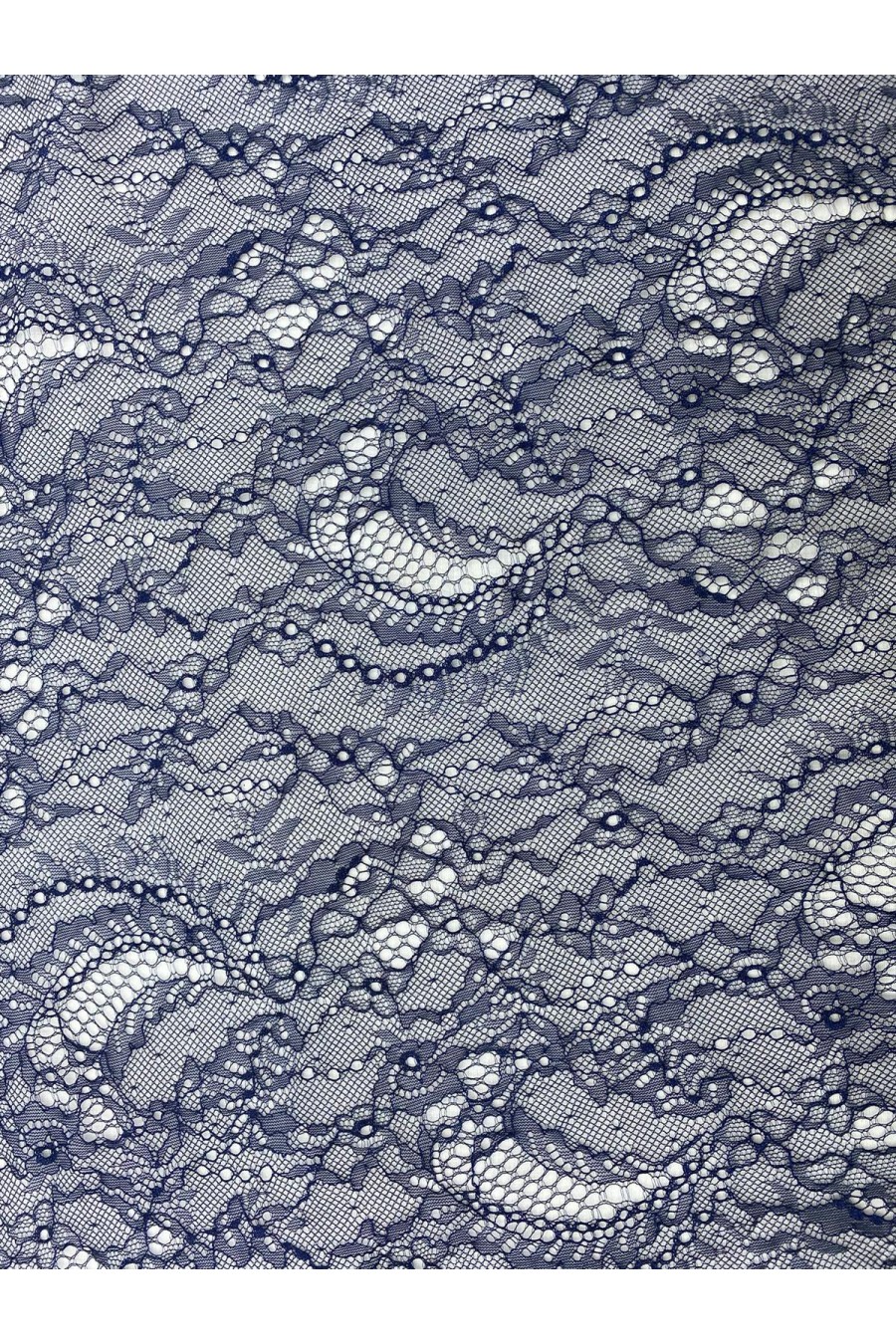 Lacivert Naylon Dantel Kumaş