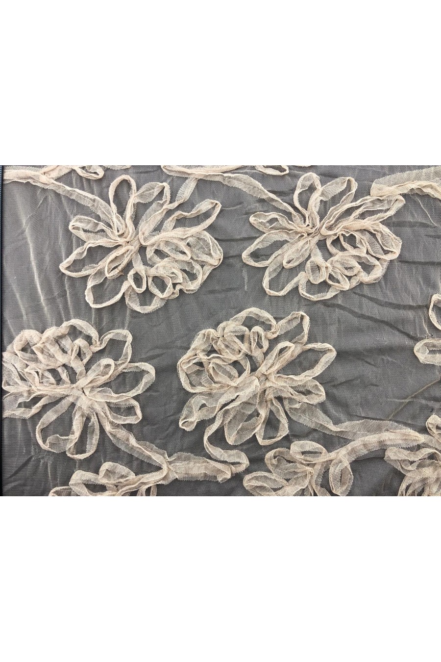 Bej Süzeneli Tül Kumaş - Yerli Polyester, 130 cm (11204) Bej Süzeneli Tül Kumaş - Yerli Polyester, 130 cm (11204)