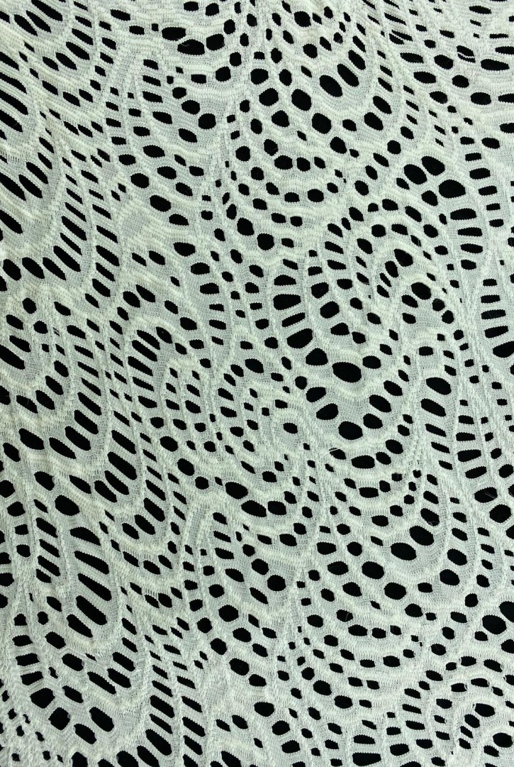 160 cm Bej Likralı Polyester Dantel