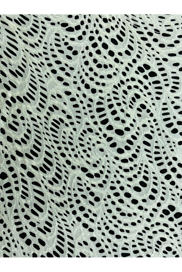 160 cm Bej Likralı Polyester Dantel