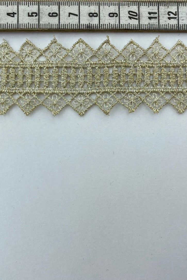 Gold Lurex Güpür Brode Bant, 4 cm, Yerli