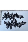 3063-ADET 3063 BRODE/APLİK/POLYESTER/KORDLU/DÜZ/SİYAH