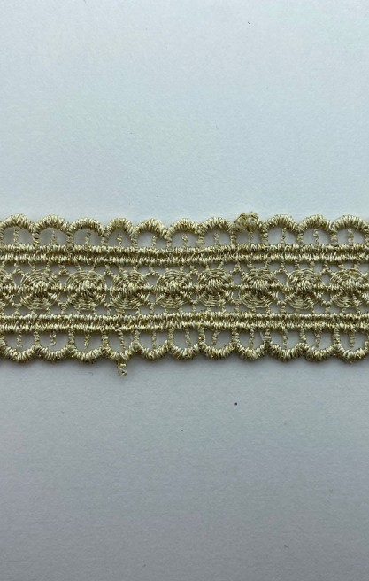 Gold Lurex Güpür Brode Bant