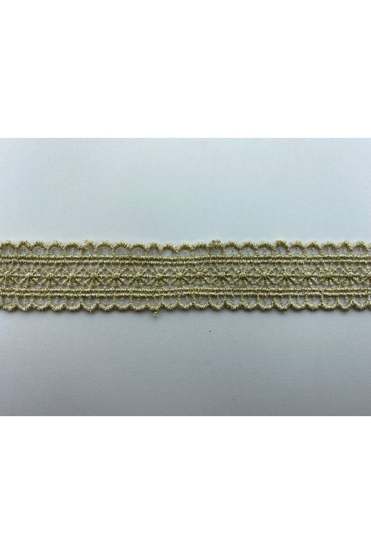 Gold Lurex Güpür Brode Bant
