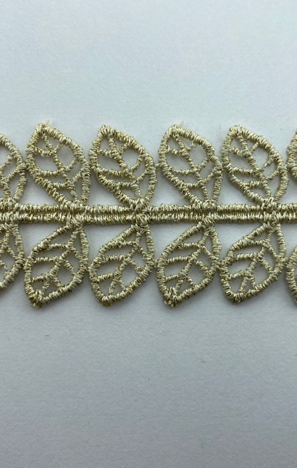 3,5 cm Gold Lurex Güpür Brode Bant