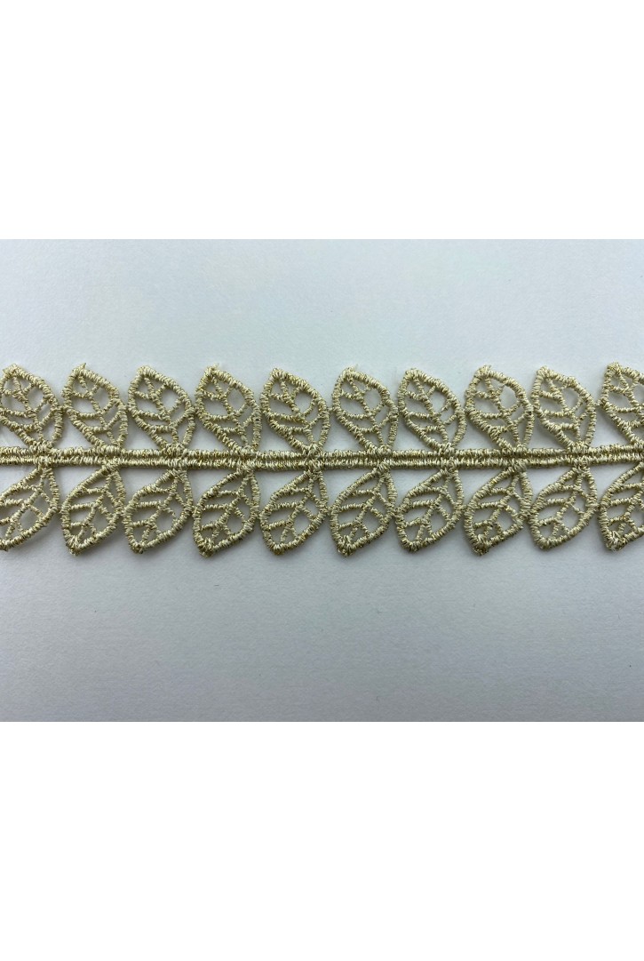 3,5 cm Gold Lurex Güpür Brode Bant