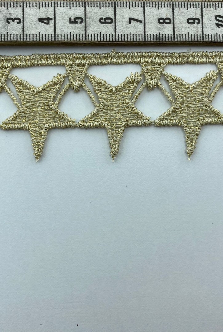 Gold Lurex Güpür Brode Bant, Yerli, 3,5 cm