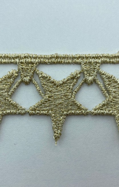 Gold Lurex Güpür Brode Bant, Yerli, 3,5 cm