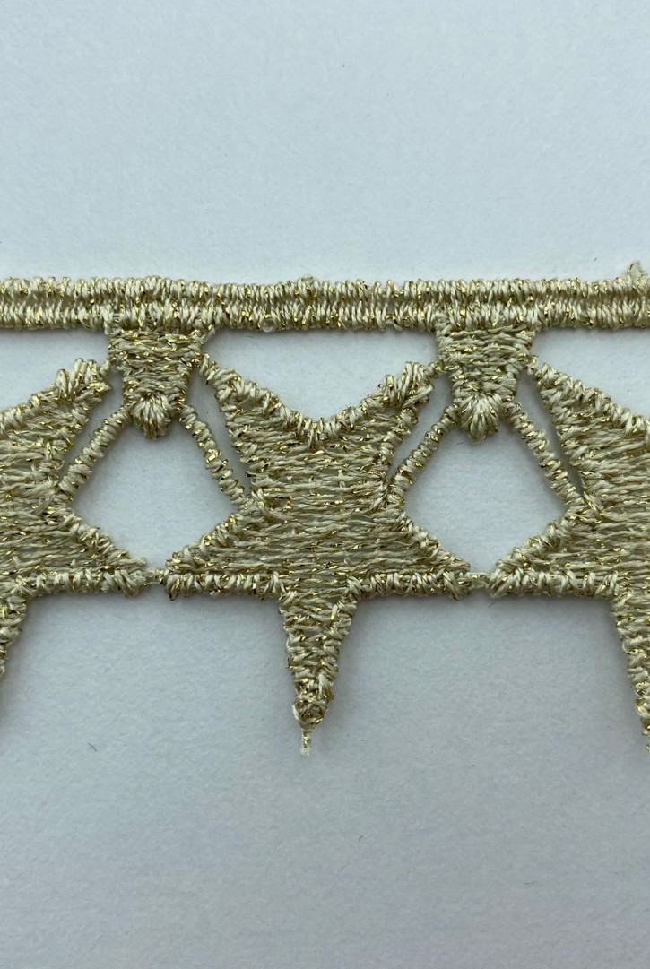 Gold Lurex Güpür Brode Bant, Yerli, 3,5 cm