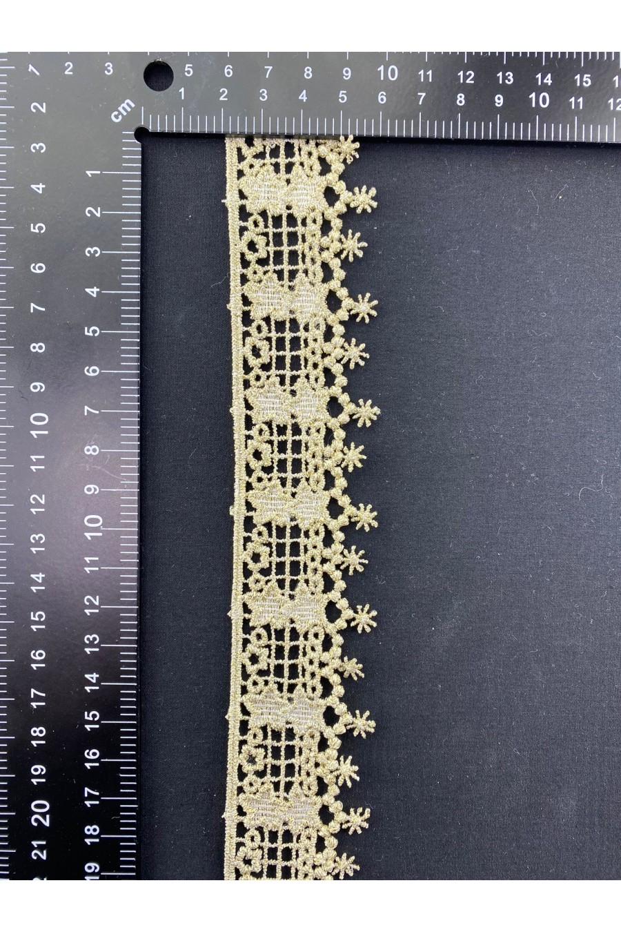 Gold Lurex Güpür Brode Bant, 3,5 cm, Yerli