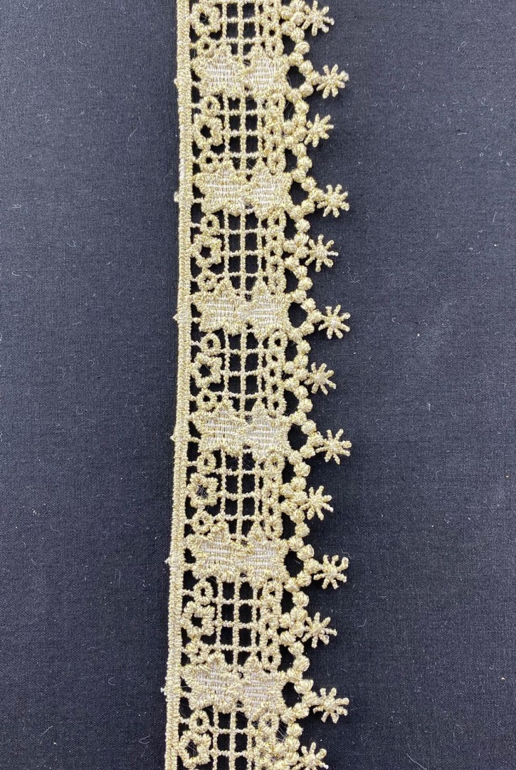 Gold Lurex Güpür Brode Bant, 3,5 cm, Yerli