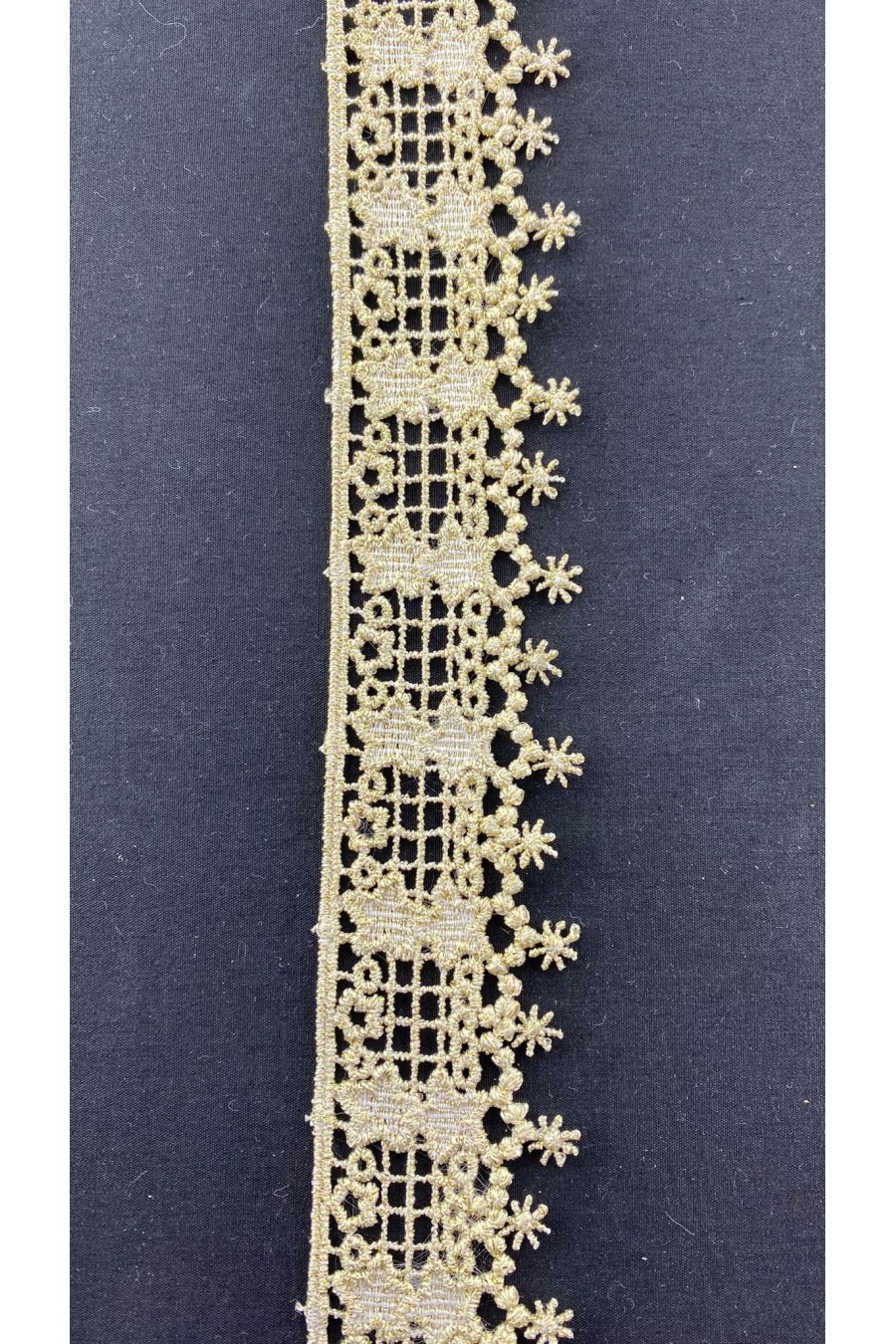 Gold Lurex Güpür Brode Bant, 3,5 cm, Yerli