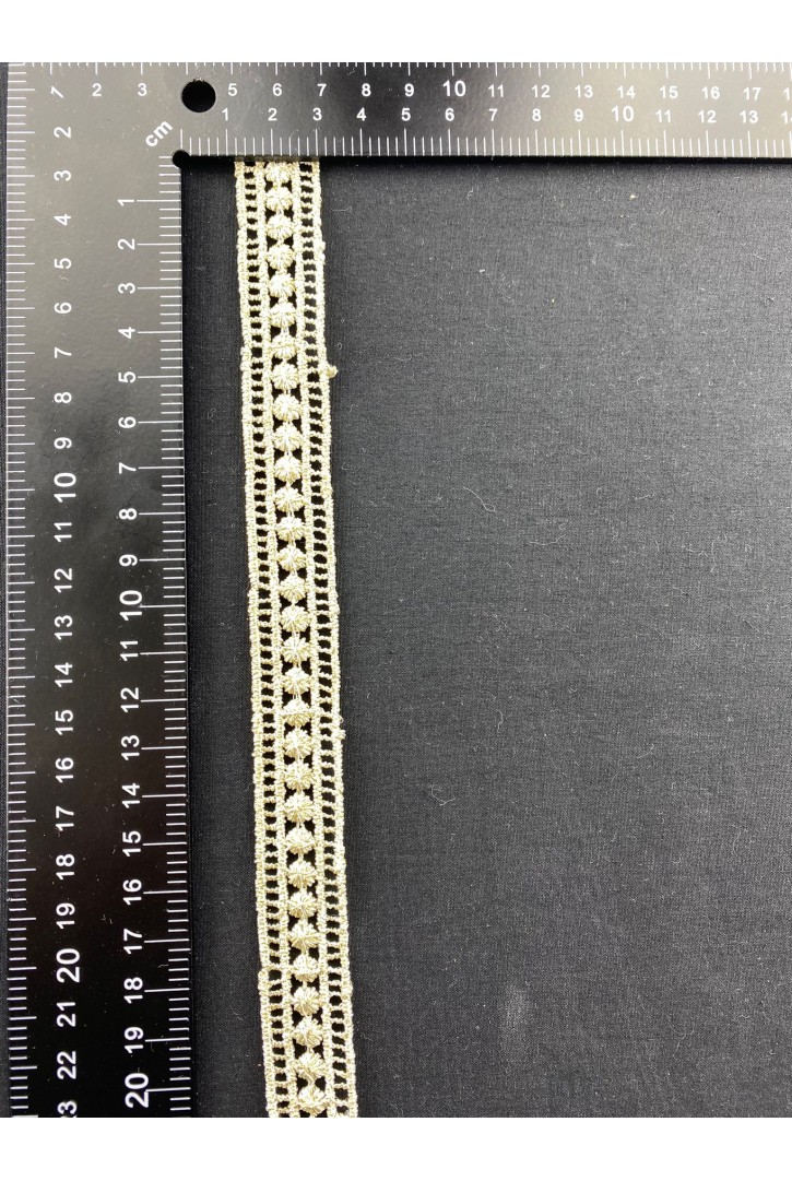Gold Renk Lurex Güpür Bant, Yerli, 2 cm