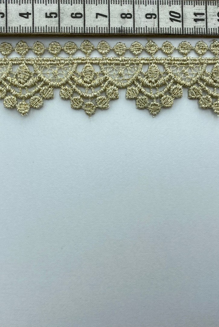 Gold Simli Mat Polyester Güpür Bant, 2.5 cm