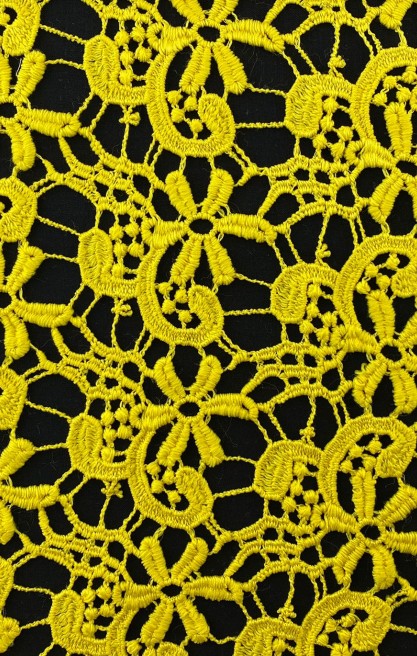 Hardal Renk Güpür Brode, Mat Polyester, 75 cm