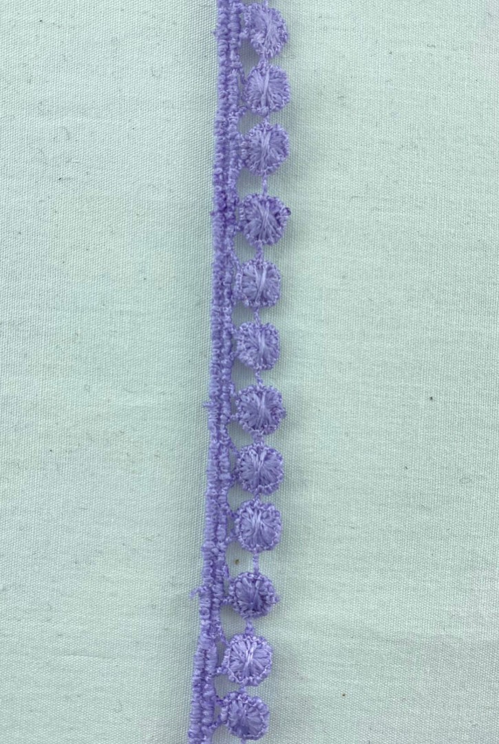 Lila Renkli Güpür Brode Bant